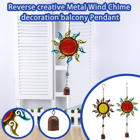

2PC Sun Wind Chimes Wrought Iron Ornaments Balcony Creative Pendant Wind Chimes Christmas Halloween Decoration Backpack Shower Curtain School Supplies Car Accessories Room Home Decor XYZ 4730