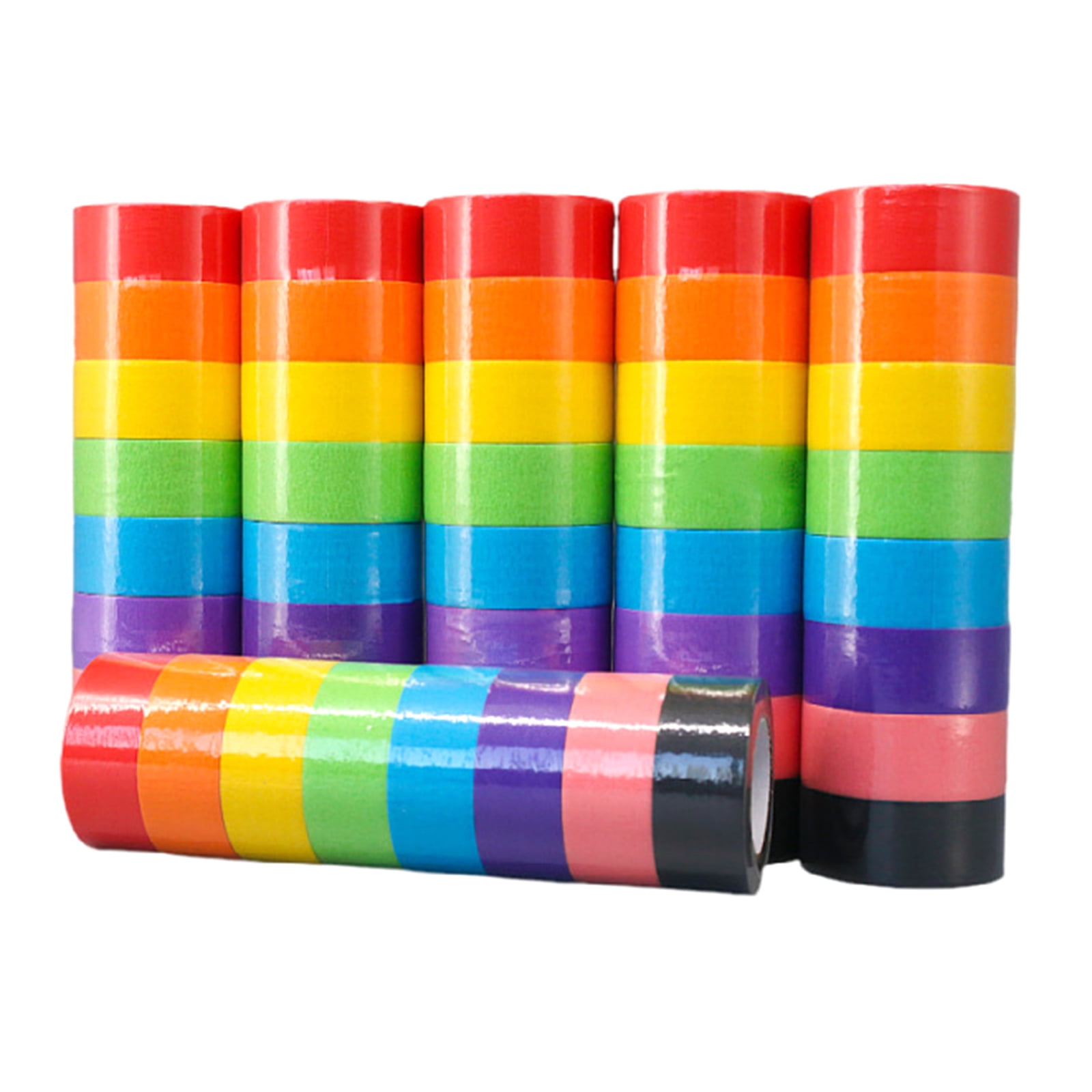 Colored Masking Tape 7/12Roll Multi Pack Colorful Craft Tape Vibrant Rainbow Colored Painters Tape for Arts & Crafts