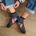 thumbnail image 3 of Sigee Butterfly With USA Flag for Crew Soft Moisture-wicking Socks ,Cushion Moisture Wicking Boot Socks for Men and Women, 3 of 7