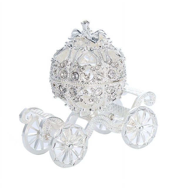 1 pieza de caja de adorno de coche de calabaza de aleación, joyero, regalo de diamante, estatua coleccionable, decoración, soporte para presentación de joyería, organizador