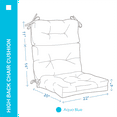 thumbnail image 4 of YOOZEKU Outdoor Indoor High Back Chair Cushions Set of 4,Waterproof All-Weather Patio Adirondack Rocking Seat Back Chair Cushions for Outdoor Furniture with Ties,45x22 Inch, Aqua Blue, 4 of 6