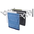 thumbnail image 1 of X-cosrack Wall Mount Clothes Drying Rack, Rustproof Accordion Retractable Drying Rack for Laundry Room/Bathroom Tower, 8 Bar Space-Saving Aluminium Alloys Garment Hanger 16.8 Linear Feet Pearl White, 1 of 4