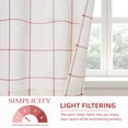 thumbnail image 4 of DriftAway Kitchen Curtains Striped Tier Linen Short Curtains Windowpane Plaid Cafe Curtains 36 Inch Length for Living Room Bathroom Chris Farmhouse Rustic Curtains Rod Pocket 2 Panels Red, 4 of 5