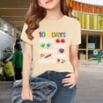 thumbnail image 2 of Coerni Happy 100 Days of School Shirt for Boys Girls Toddler Kids Letter Graphic Kindergarten Short Sleeve Tees Crewneck Tops, 2 of 8