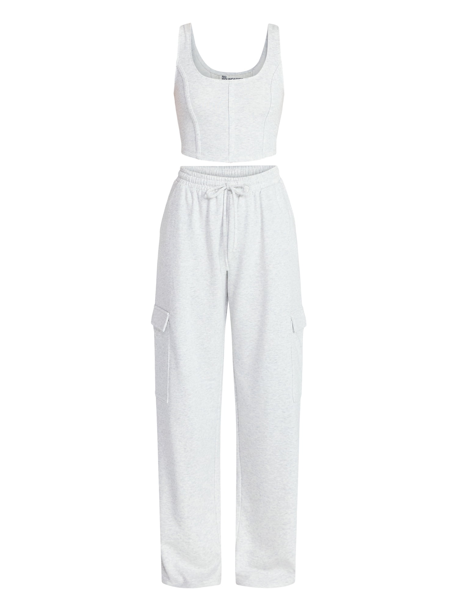 No Boundaries Bustier Tank and Cargo Pant Set, 2-Piece, Women's and Women's Plus Sizes XXS-4X