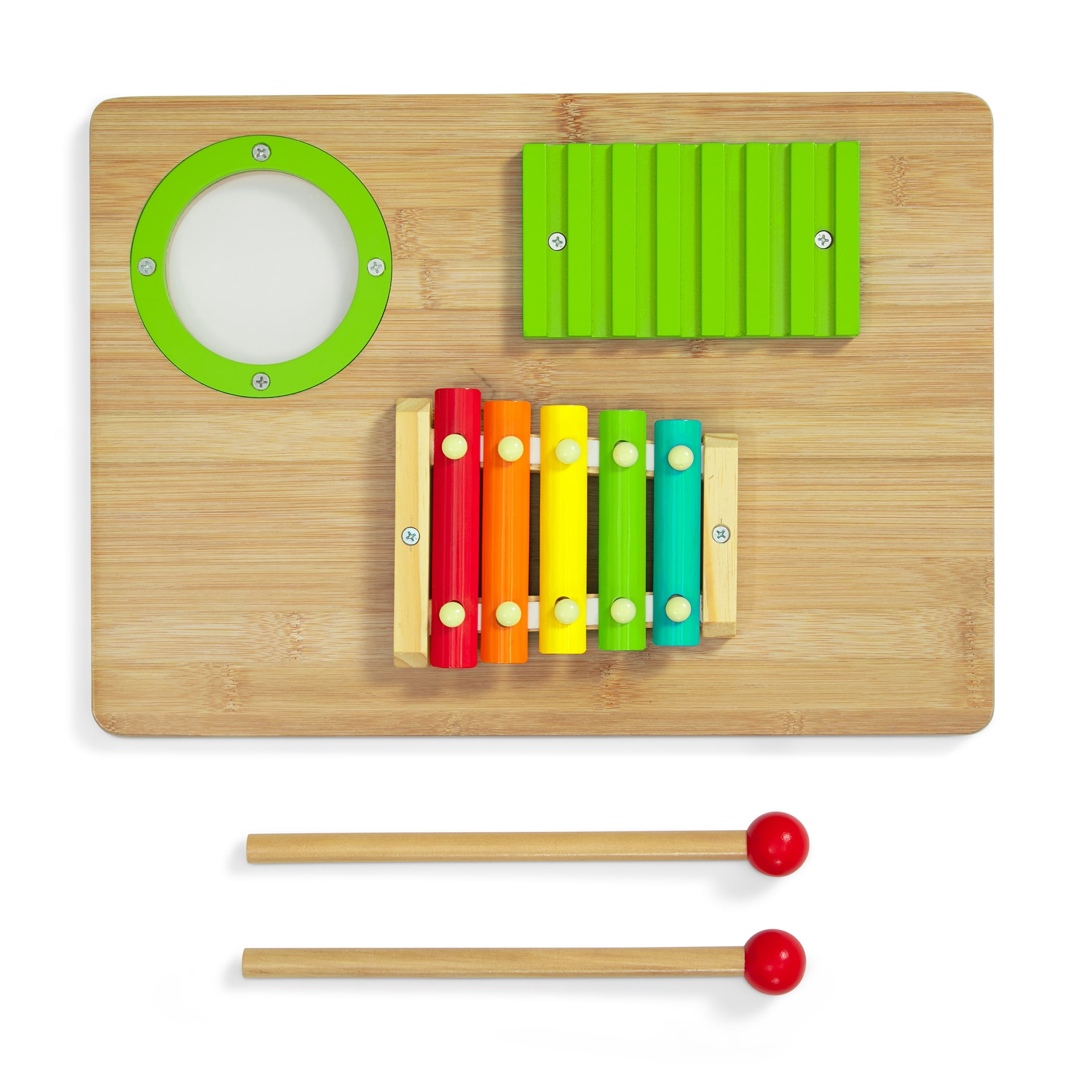 Delta Children Compact Play & Learn Sensory Table – Includes Musical Instruments - Use for Sand Play, Sensory, or Activity, White/Natural