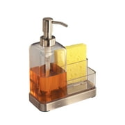 InterDesign Forma Soap and Sponge Caddy, Brushed Stainless Steel and Clear