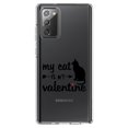 thumbnail image 1 of DistinctInk Clear Shockproof Hybrid Case for Galaxy Note 20 ULTRA (6.9" Screen) - TPU Bumper Acrylic Back Tempered Glass Screen Protector - My Cat is My Valentine, 1 of 3