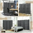 thumbnail image 6 of HOMCOM Room Divider, 6 Panel Folding Privacy Screen, 5.6' Tall Freestanding Partition for Home Office, Bedroom, Charcoal Gray, 6 of 9