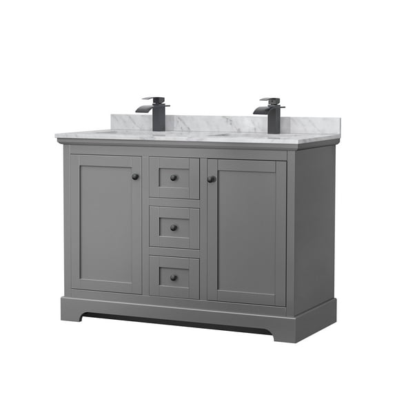 Wyndham Collection WCV232348DGBCMUNSMXX Avery 48" Free Standing Double Basin Vanity Set -
