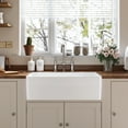 thumbnail image 5 of HOROW Ceramic 33" Farmhouse Kitchen Sink Apron Front Porcelain Fireclay Single Bowl Deep Farm Sinks, 5 of 14