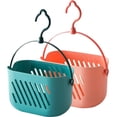 thumbnail image 1 of Cesta de almacenamiento colgante de plástico, 2 uds., cesta colgante para ducha, cocina, jengibre, ajo, organizador de verduras, cesta con gancho para baño y cocina, 1 of 5