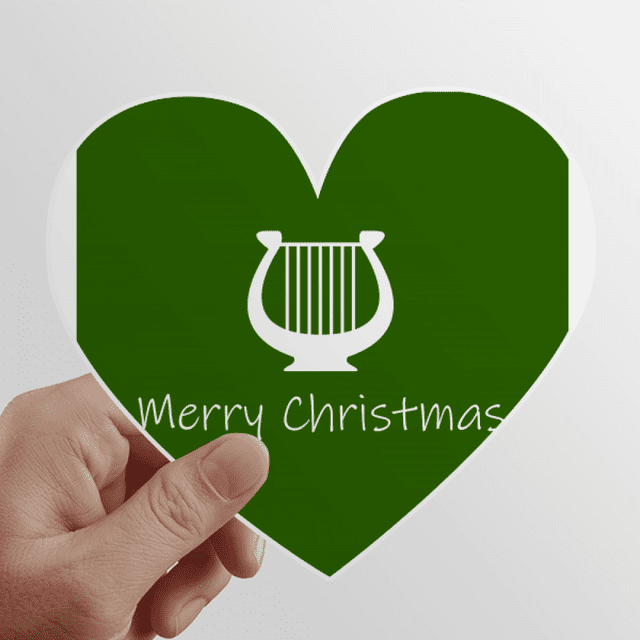 Feliz Navidad organo Calcomanías cardíacas,calcomanías para equipaje