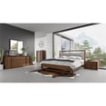 thumbnail image 2 of Modrest Falcor 65x84" Modern Wood & Fabric Queen Bed in Walnut/Gray, 2 of 4