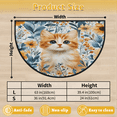thumbnail image 3 of CURLYOOT Cat Flower Half Round Door Mat, Indoor Outdoor Entrance Rug, Farmhouse Semi Circular Area Rug, Non Slip Washable Absorbent Doormat, Laundry Room Rug 24'' x 36'', 3 of 7