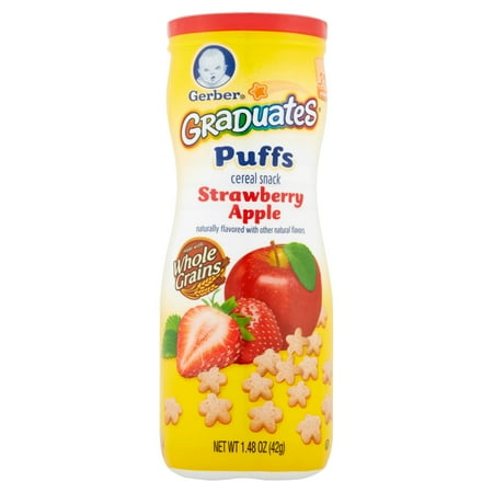 Gerber Graduates Puffs Cereal Snack, Strawberry Apple, Naturally
