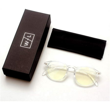 Blue Light Lightweight Glasses For Men Women | Blocking Glasses for Computer, Gaming, Reading | Anti UV, Anti Glare, Anti Eyestrain, Model C, Clear