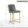 thumbnail image 2 of Sophia & William 24" PU Leather Counter Height Bar Stool with Backrest-Gray, 2 of 5