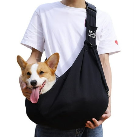 Folding Dog Backpack Breathable Pet Outgoing Bag Pet Bag Shoulder Crossbody Cat Bag black
