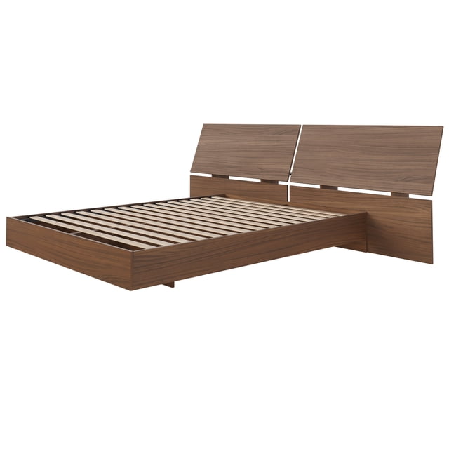 Nexera Oslo Ensemble de Lit Plateforme Flottant 2 Pcs, Marron, Grand