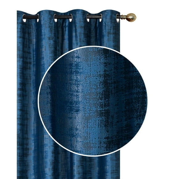 Embossed Rubber Panel & Grommets Navy Blue - Set of 2