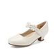 thumbnail image 1 of Zapatos de Vestir para Niña DREAM PAIRS con Correa de Flor y Tacón Cuadrado Marfil, 1 of 6