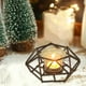 thumbnail image 5 of Adornos para San Valentín, regalos para San Valentín, soporte hexagonal de hierro y metal para velas, adorno atmosférico, pedestal para velas negras, contenedor para aromaterapia, candelabro de hierro, 5 of 6