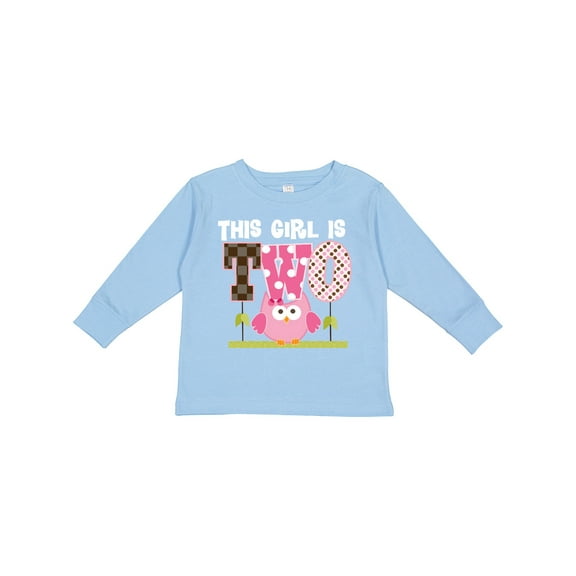 Inktastic 2nd Birthday Cute Owl 2 Year Old Girls Long Sleeve Toddler T-Shirt