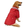 thumbnail image 3 of HDE Dog Raincoat Double Layer Zip Rain Jacket with Hood for Small to Large Dogs Red 2XL, 3 of 7