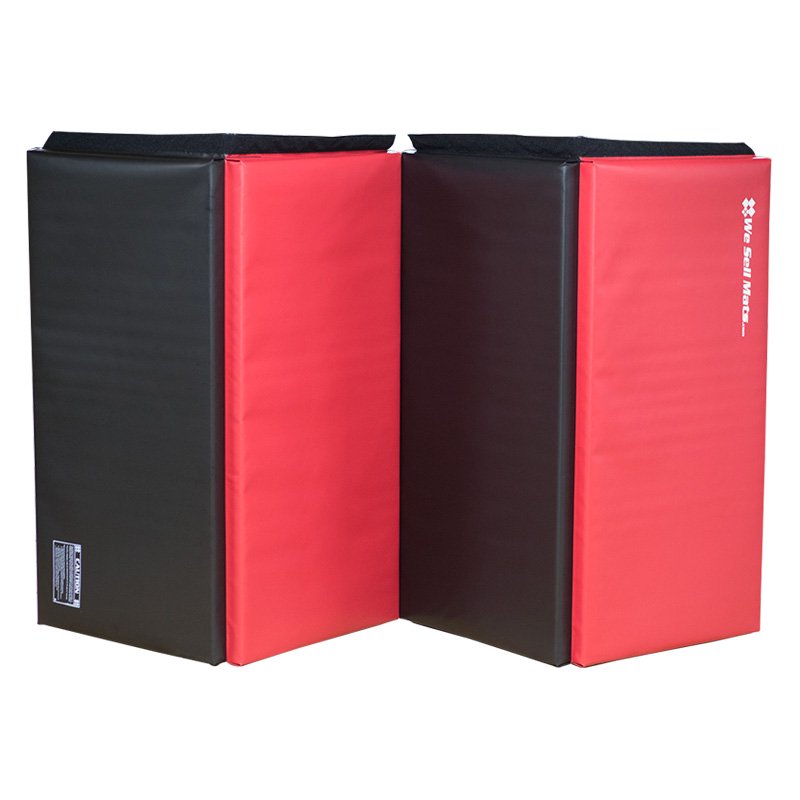 We Sell Mats 4' x 8' Folding Gymnastics Tumbling Mat, RedBlack, 1.5