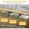 thumbnail image 3 of 10-Inch Under Bed Organizer, Large Under Bed Storage Container, Underbed Storage Box for Seasonal Clothing, Sweaters, Shoes, Blankets, Wrapping Paper, Sheets & Toys, Yarn 33" L×17" W×10" H, 3 of 6
