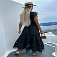 thumbnail image 3 of Elegant Women‘s Long Dress with Fly Sleeves and Button-down Design, 3 of 7