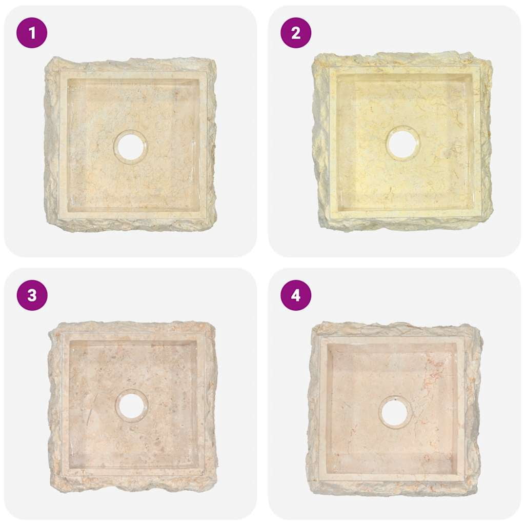 vidaXL Sink Above Counter Vanity Sink Natural Stone Basin for Bathroom Marble