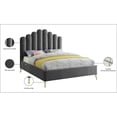 thumbnail image 6 of Meridian Furniture Lily Solid Wood and Tufted Velvet King Bed in Gray, 6 of 7