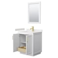 thumbnail image 3 of Wyndham Collection Miranda 30" Carrara&Wood Single Bathroom Vanity in White/Gold, 3 of 7