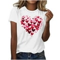 thumbnail image 2 of HaoXianJian Valentine's Day Shirt for Women Casual Girl Friend Gift T Shirt Cute Love Heart Graphic Tees Short Sleeve Tshirt Top Size S-3X, 2 of 4