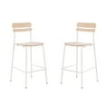 thumbnail image 2 of Flash Furniture Cyprus Contemporary Steel/Wood Slat Back Barstool Antique White 2-Pieces/Pack, 2 of 13
