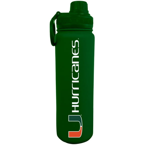 Green Miami Hurricanes 24oz. Logo Stainless Sport Bottle