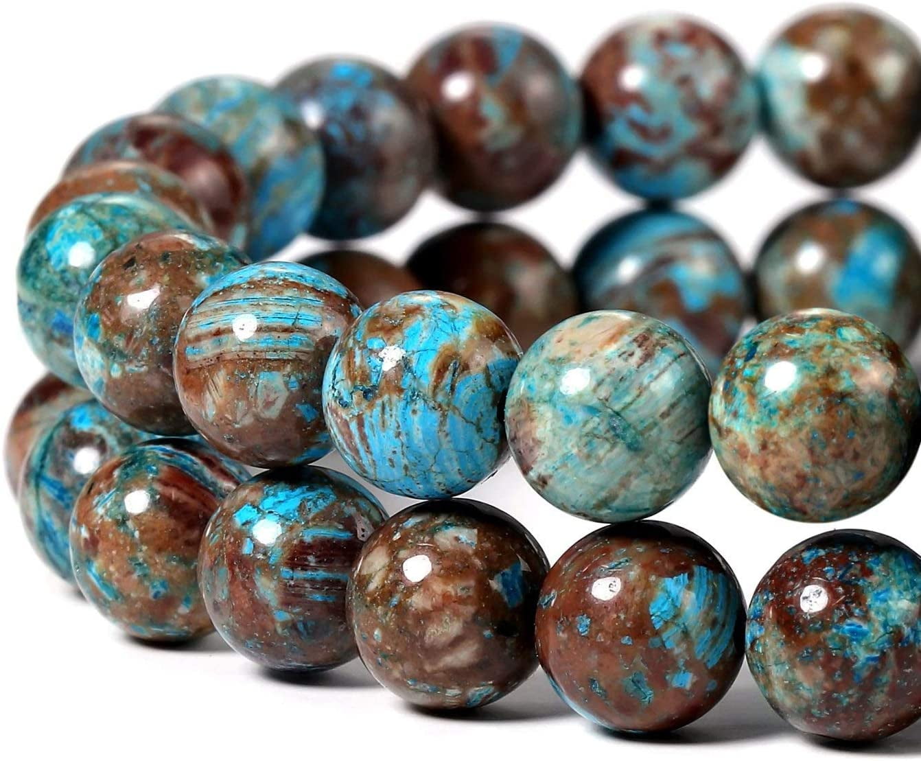 Natural Gray Silver Crazy Agate Gemstone Round Loose Beads for Making Jewelry 