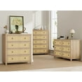 thumbnail image 2 of Rattan Dresser with 5 Drawers for Bedroom, 45 Inch Tall Chest of Large Drawers, Wood Clothes Storage Cabinet & TV Stand for Nursery, Living Room, Entryway, 2 of 11