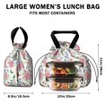 thumbnail image 5 of Pioneer Flower Floral Print Pattern Drawstring Lunch Bag Women - Drawstring Lunch Bag Insulated for Work Office - Stain-Resistant Large Lunchbags for Women with Multi-Pockets, 5 of 6