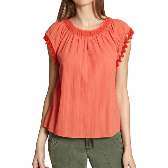 Sanctuary Clothing Womens Gobi Knit Blouse, Orange, Medium