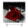 thumbnail image 3 of Rose Waterproof Shower Curtain Bath Mat Lid Cover Bathroom Decor 4PCS/Set: Pedestal Rug + Lid Toilet Cover + Bath Mat + Shower Curtain + 12 Hooks, 3 of 8