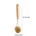thumbnail image 2 of Stainless Steel Wooden Handle Pot Brush Kitchen Brush Pot Stain Remover Hangable Long Handle Household Cleaning Wash Pots And Pans, 2 of 9