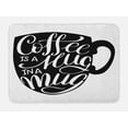 thumbnail image 1 of Hug Bath Mat, Monochrome Print of Coffee is a Hug in a Mug Calligraphy on Cup Pictogram, Plush Bathroom Decor Mat with Non Slip Backing, 29.5" X 17.5", Charcoal Grey and White, by Ambesonne, 1 of 2