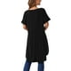 thumbnail image 3 of INSPIRAR CHIC Blusas de Mujer de Manga Corta Asimétricas con Nudo en la Cintura, Top Elegante Casual, Talla 2XL, Negro, 3 of 6