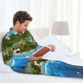 thumbnail image 4 of Wukai Island And Coral Reef Men's Long-Sleeve Pajama Set - Comfortable Sleepwear with Button-Down Shirt and Pants-X-Large, 4 of 6