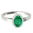 thumbnail image 2 of Aonejewelry 0.55 Ct. Ttw Diamond and Oval Shaped Emerald Ring in 10K White Gold, 2 of 4