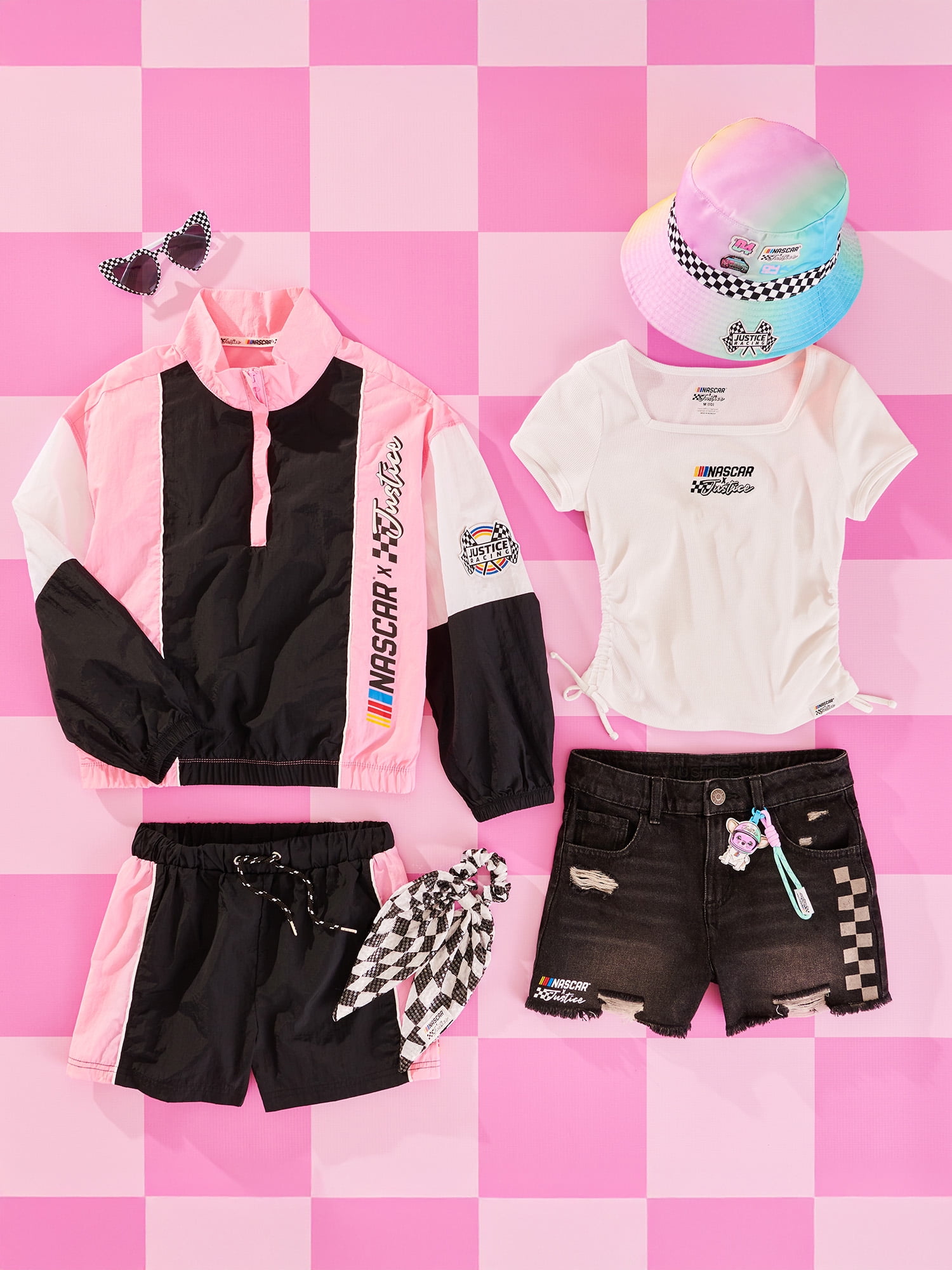 Justice Girl's NASCAR X Justice Collab Denim Short, Sizes XS - XLP, Slim & Plus