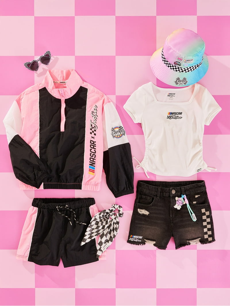 Justice Girl's NASCAR X Justice Collab Colorblock Half Zip